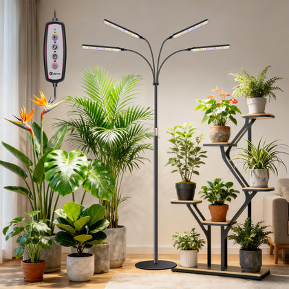 Kullsinss grow lamp stand with 360-degree gooseneck for versatile plant lighting