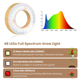 Kullsinss Grow Light full spectrum 48 LEDs mimics sunlight for growth.