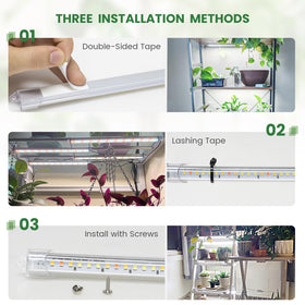Kullsinss Grow Light Strip easy installation with screws and tape