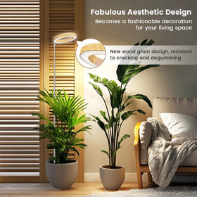 Kullsinss Grow Light woodgrain design complements decor while supporting plant growth.