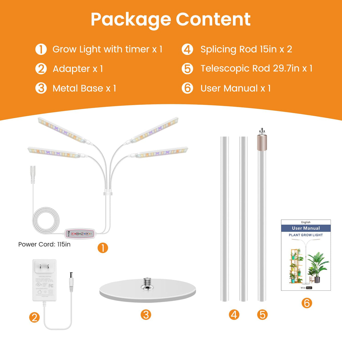Kullsinss adjustable poles support tall plants from 24 to 68.7 inches