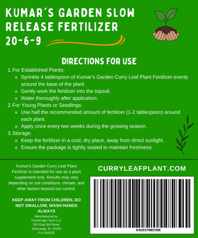Root development improves with Kumar's Garden curry leaf fertilizer