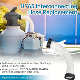 KUMATER easy-install pool hose with tightened end nuts for quick replacement