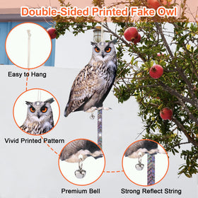 Kungfu Mall Bird Scare Owl bells swing to startle birds.