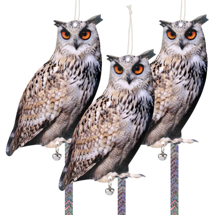 Kungfu Mall Bird Scare Owl with dual-side pattern deters outdoor pests.