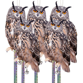 Kungfu Mall owl double sided hanging deters birds in gardens.