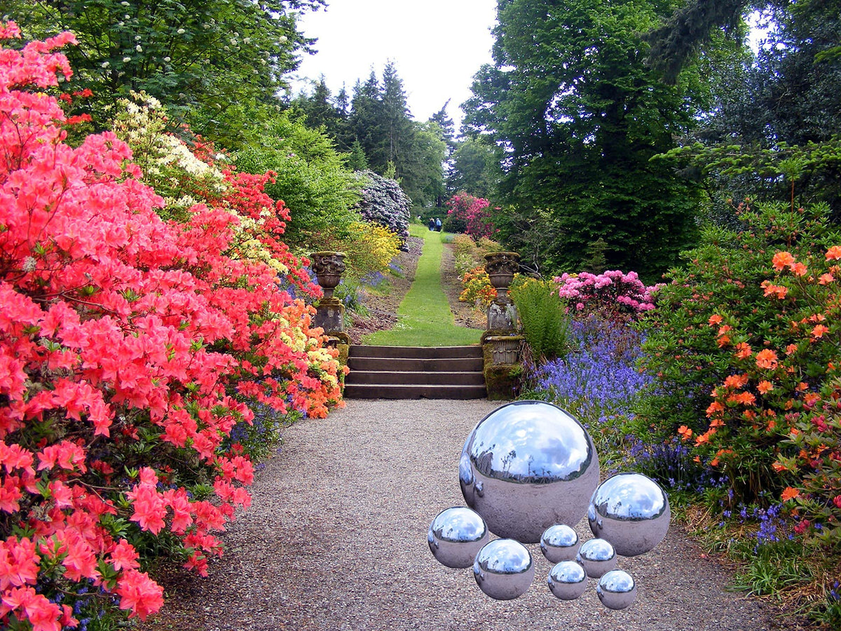 Kunjocy gazing ball 50mm, silver globe provides mini reflections for indoor or outdoor decor
