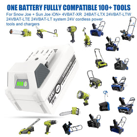 KUNLUN 24V battery side view highlighting secure terminals for safe operation.