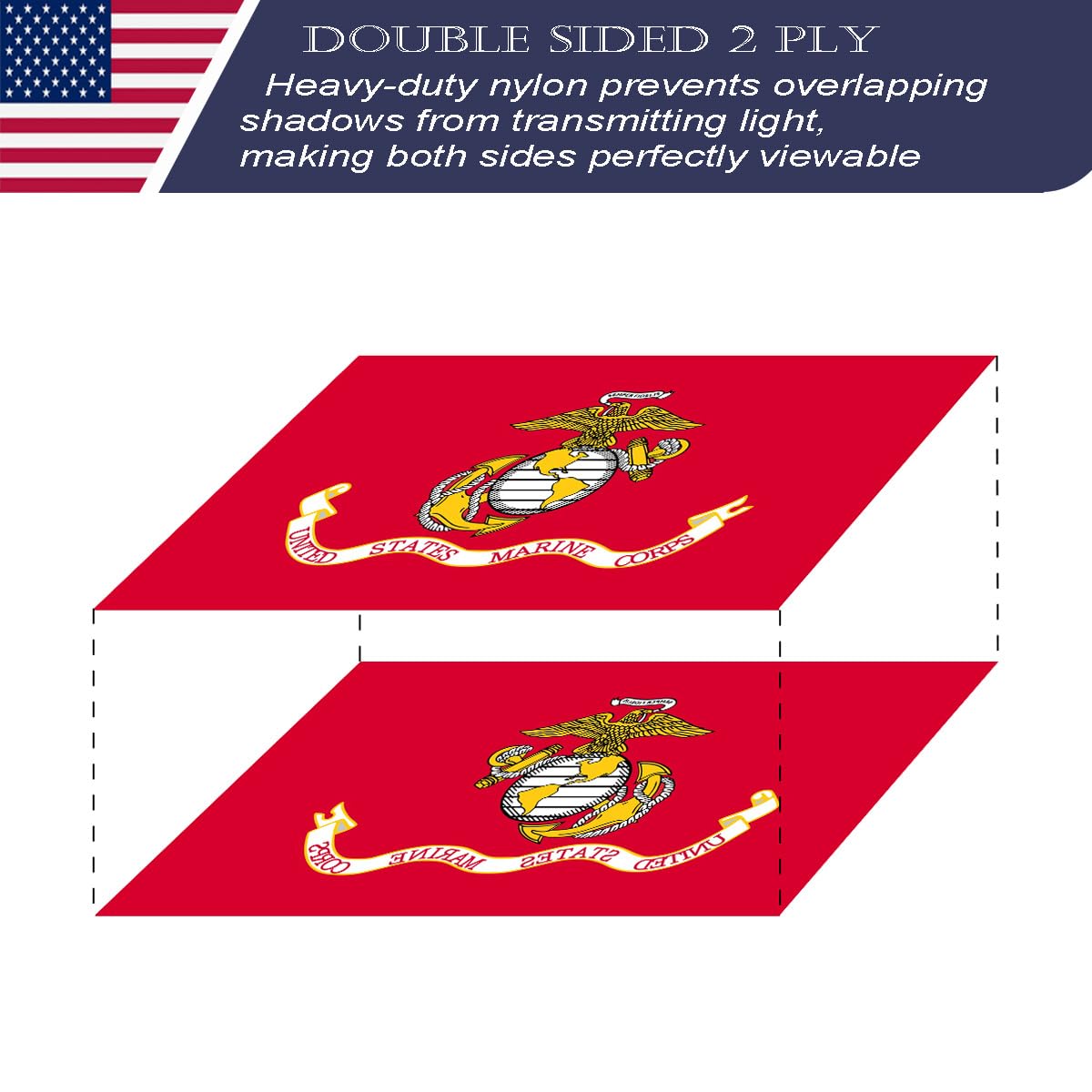 Double-sided embroidery ensures readable patterns from either side.