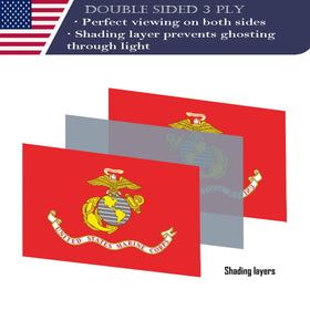 KUOKIP USMC flag outdoor 3x5 display on pole