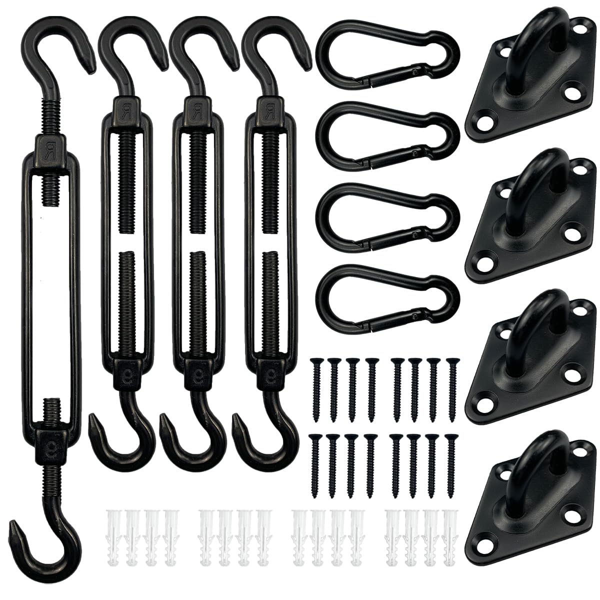KUPAO shade sail hardware kit 6-inch stainless steel for durable outdoor installation.