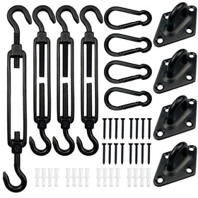 KUPAO shade sail hardware kit 6-inch stainless steel for durable outdoor installation.