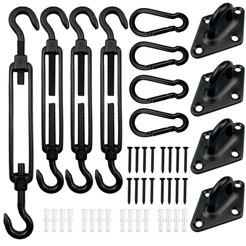 KUPAO shade sail hardware kit 6-inch stainless steel for durable outdoor installation.