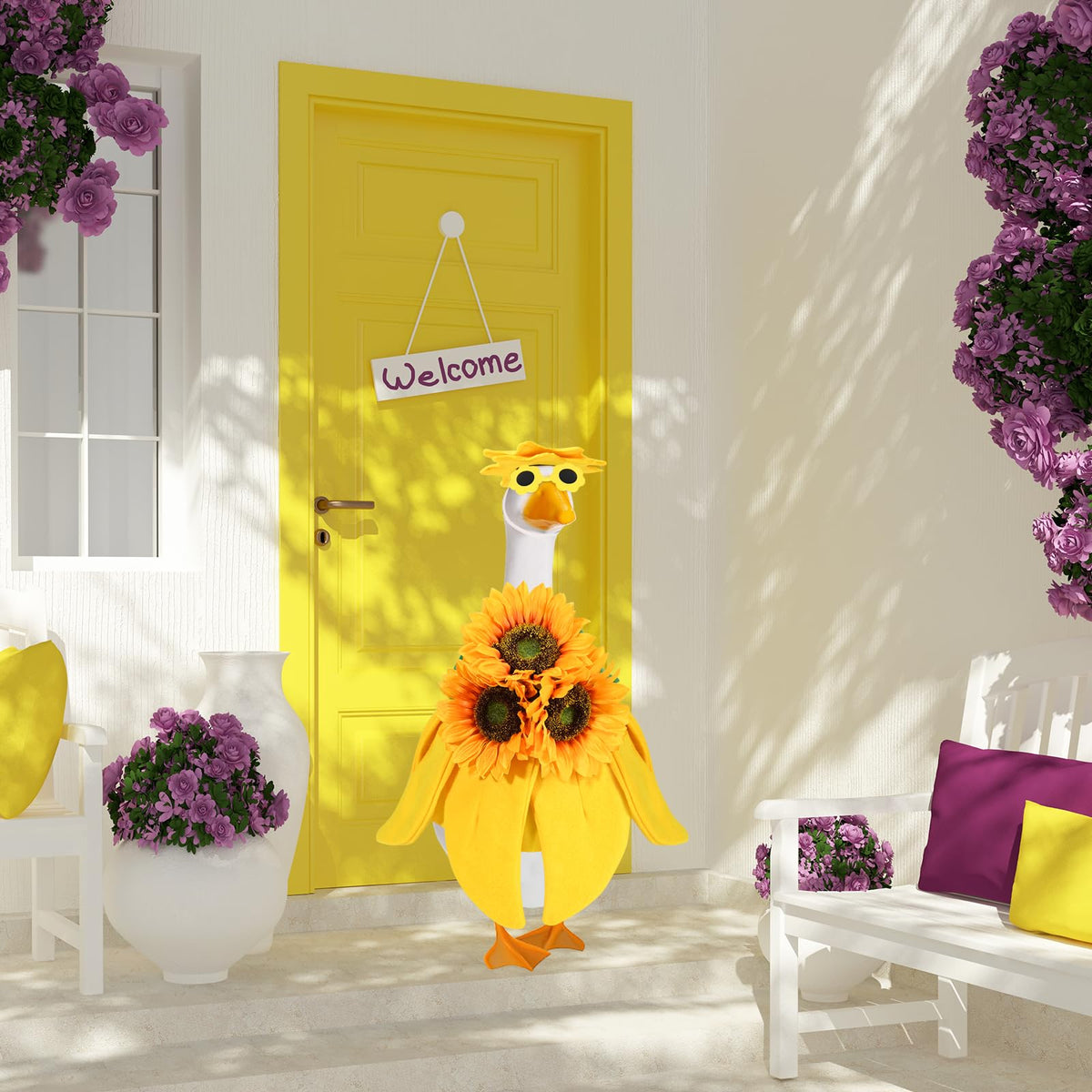 Kuscul garden goose costume adds festive flair to outdoor gatherings