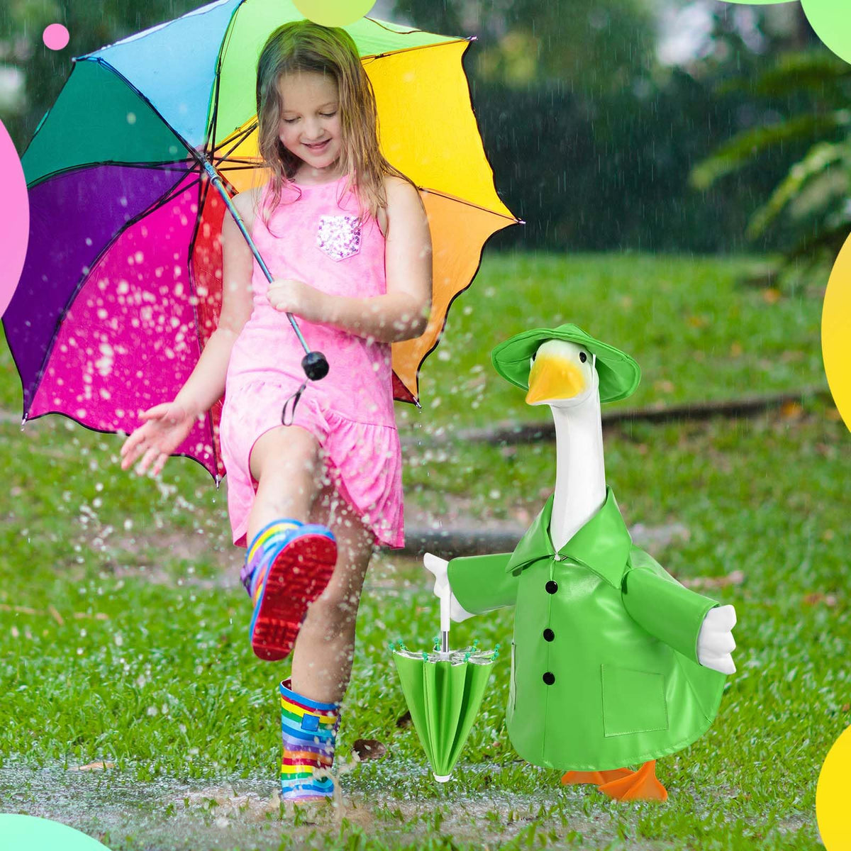 Kuscul outdoor goose costume ready for porch or patio display.