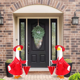 Kuscul porch goose set with hat, umbrella and raincoat