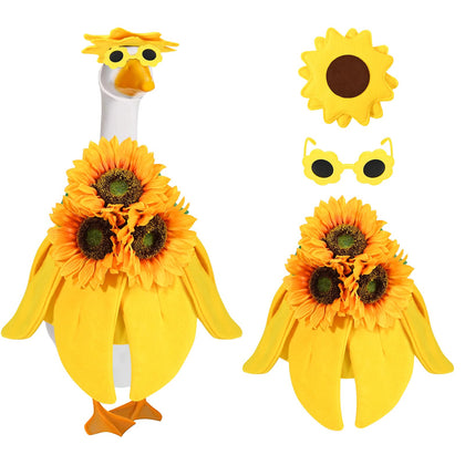 Kuscul sunflower dress on porch goose enhances yard ambiance