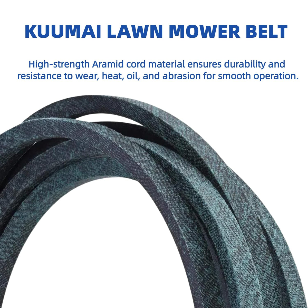 Kuumai aramid belt technology highlighting strength for demanding mowing tasks