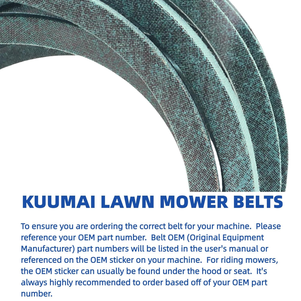 Kuumai long-lasting lawn tractor belt supporting consistent mowing