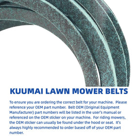 Kuumai long-lasting lawn tractor belt supporting consistent mowing