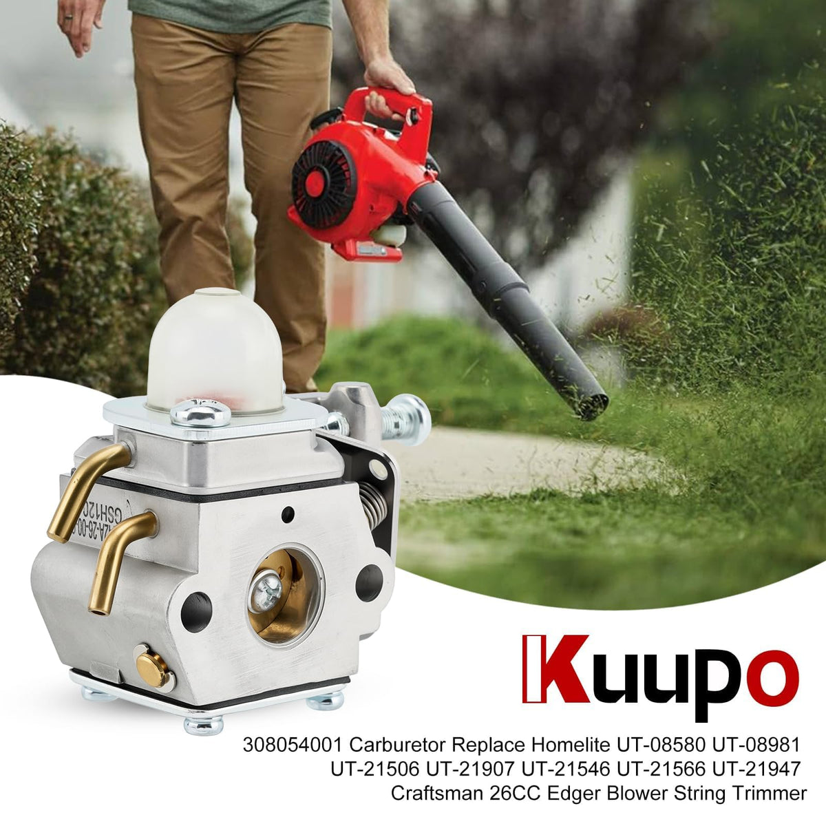 Kuupo carburetor for Homelite UT08981 fit improves throttle response.