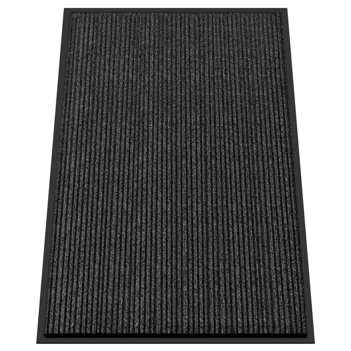 Kuyal front door mat 4x6 with non-slip backing traps dirt effectively.