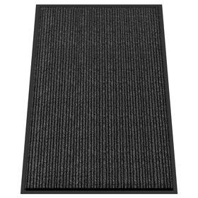 Kuyal front door mat 4x6 with non-slip backing traps dirt effectively.