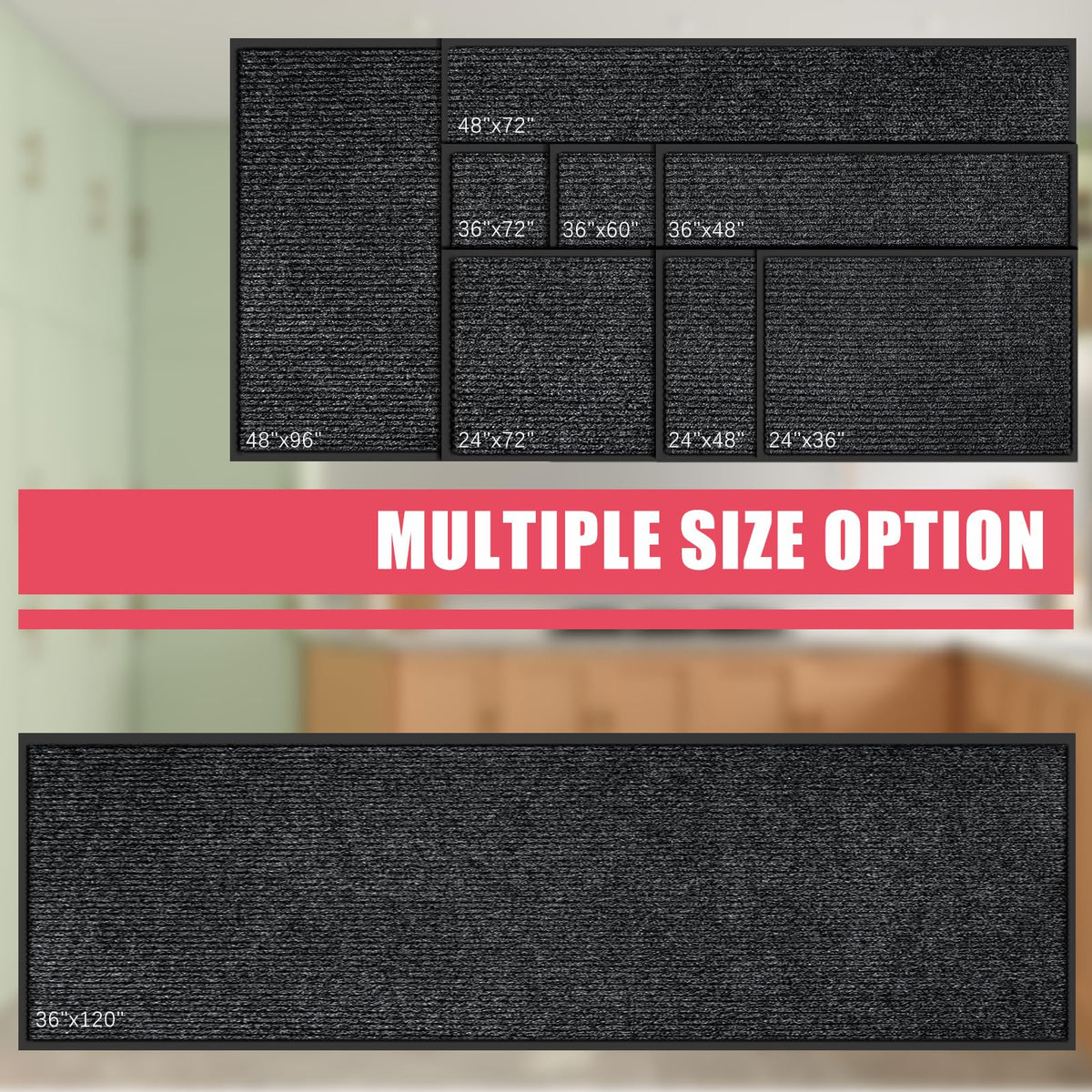 Kuyal front door mat in oversized sizes fits entrances and commercial spaces.