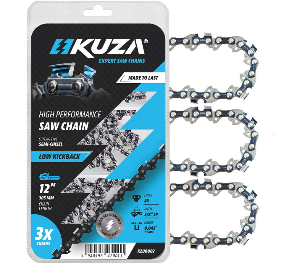 KUZA Dewalt 12-inch chain on a saw for smoother cuts and reliable performance.