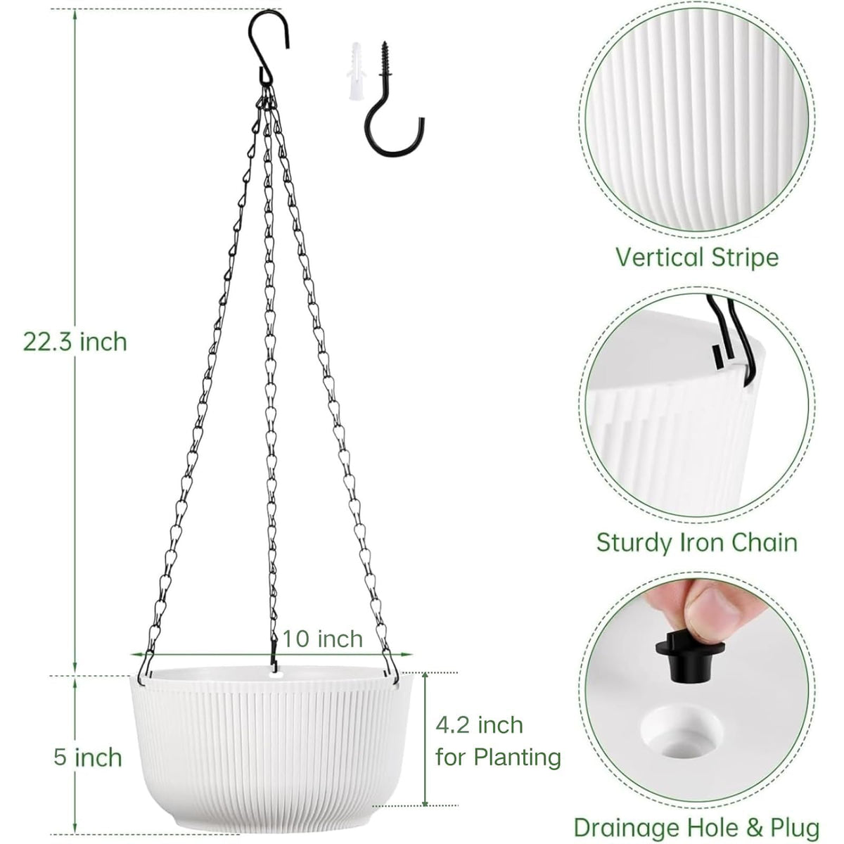 Kvetto self-watering hanging pot with internal saucer eases plant care