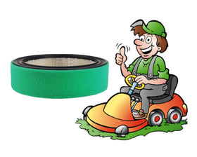 Kvjicdo air filter 140-2628 installed on mower, supports compatible engines for better airflow.