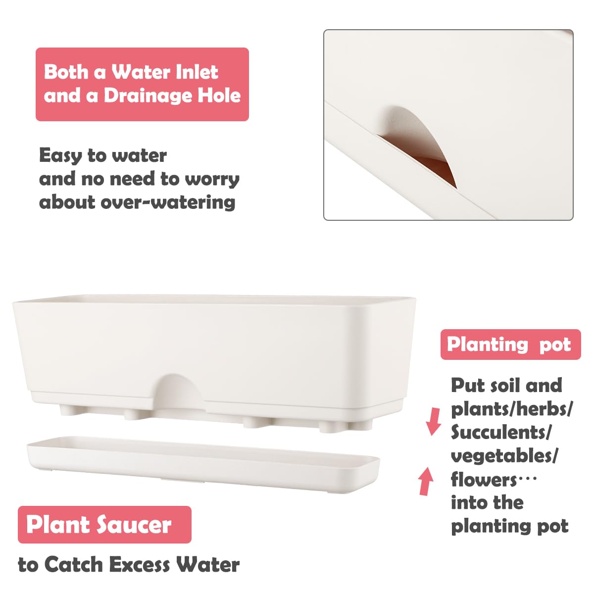 KvyusFlourish bottom saucers catch excess water for tidy spaces.