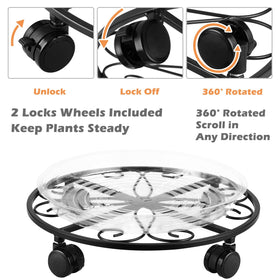 Includes five plant saucers for organized storage and pot stability.