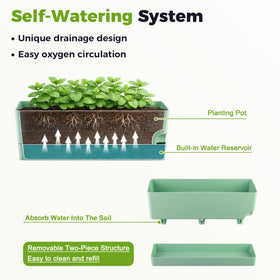Rectangular planter with drainage holes ready for use
