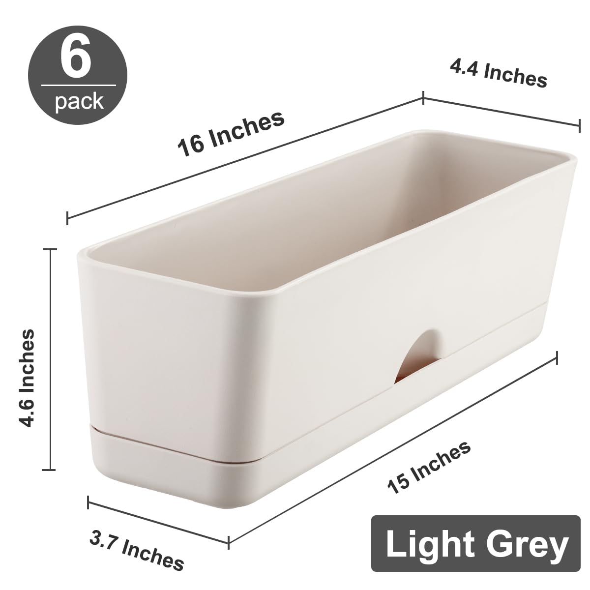 KvyusFlourish rectangular planters in light grey suit modern homes.