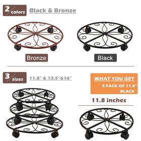 Smooth wheels protect floors from scratches while moving heavy planters.
