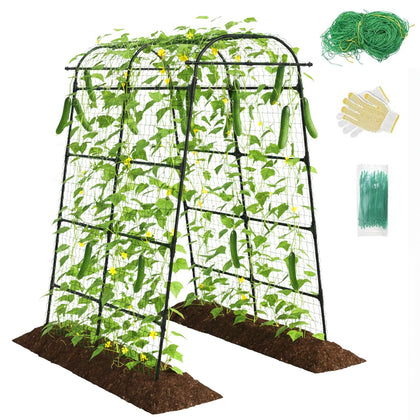 Kweetle 7ft garden arch trellis front view supports climbing plants for easy harvesting