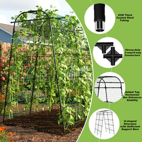 Kweetle 7ft garden arch trellis with ground anchors enhances stability in windy conditions