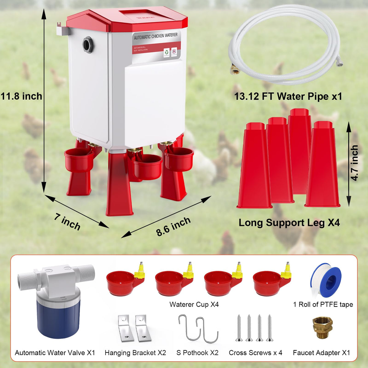 Kweetle waterer with four cups for multiple birds