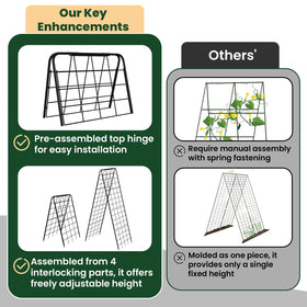 Kweetle collapsible flat-storage trellis for easy off-season storage.
