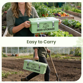 Kweetle durable metal construction keeps seeds safe from damage.