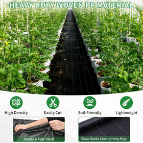 Kweetle flower bed garden cover reduces weed growth while letting air through.