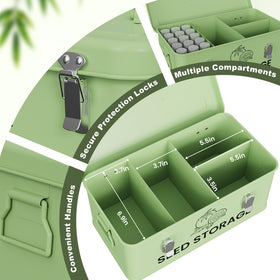 Kweetle four-compartment design helps separate by plant type or season.