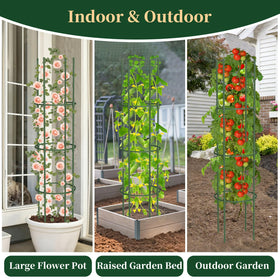 Kweetle versatile trellis supports cucumbers, beans, eggplants, and peas