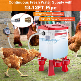 Kweetle 158-inch hose allows flexible placement in the coop or garden