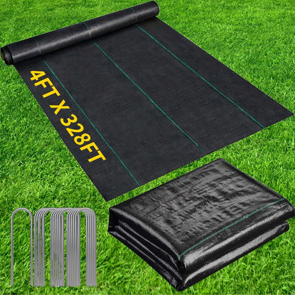 Kweetle weed barrier heavy duty 4ft by 328ft keeps weeds down while water passes.