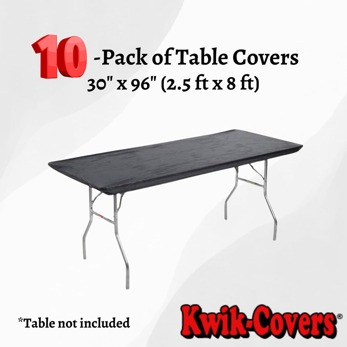 Kwik-Covers black 10-pack table covers ready for events