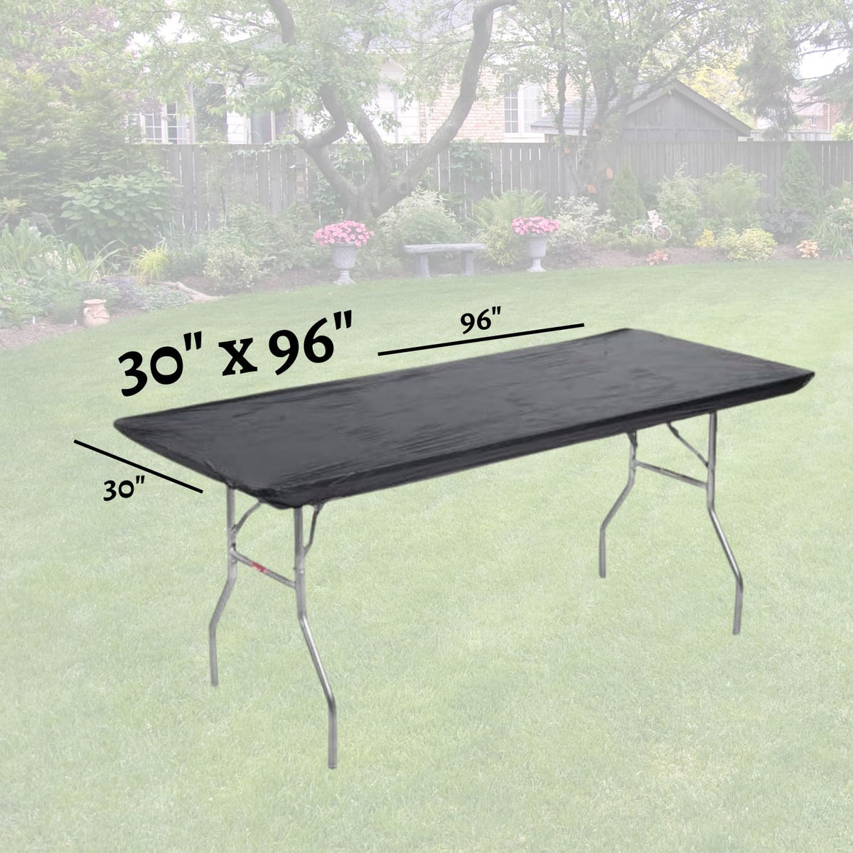 Kwik-Covers 30x96 size fits an 8' banquet table for a clean look.
