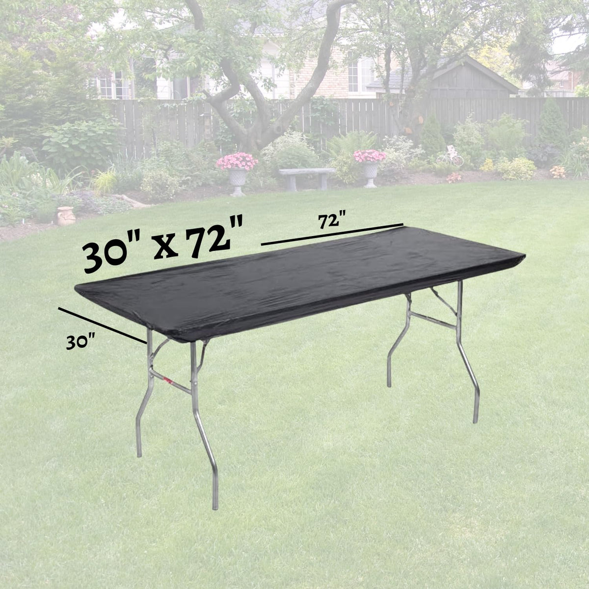 Kwik-Covers 3-mil vinyl black table cover for sturdy protection