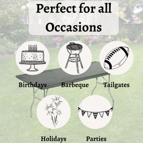 Kwik-Covers 5-pack bundle for multiple 6-foot tables in black